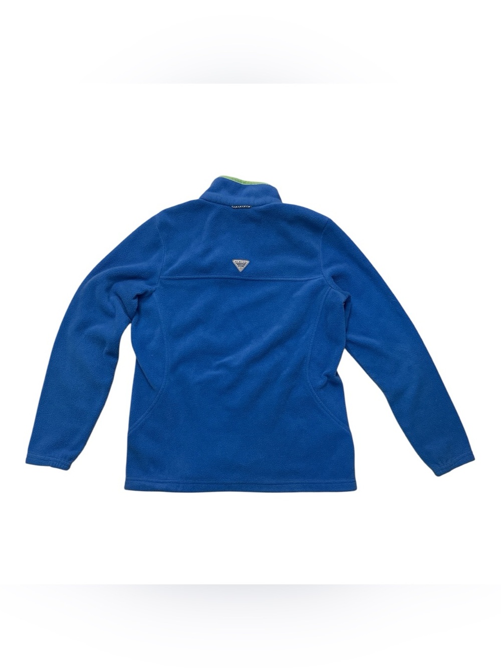 Columbia PFG Half-Zip Fleece Pullover Jacket with Green Trim Size Medium pockets - Picture 2 of 6